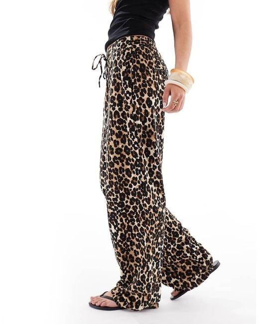 Vero Moda Black Linen Touch Wide Leg Trousers