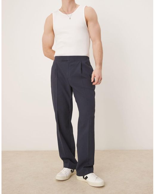 ASOS Natural Smart Co-ord Straight Leg Trousers for men