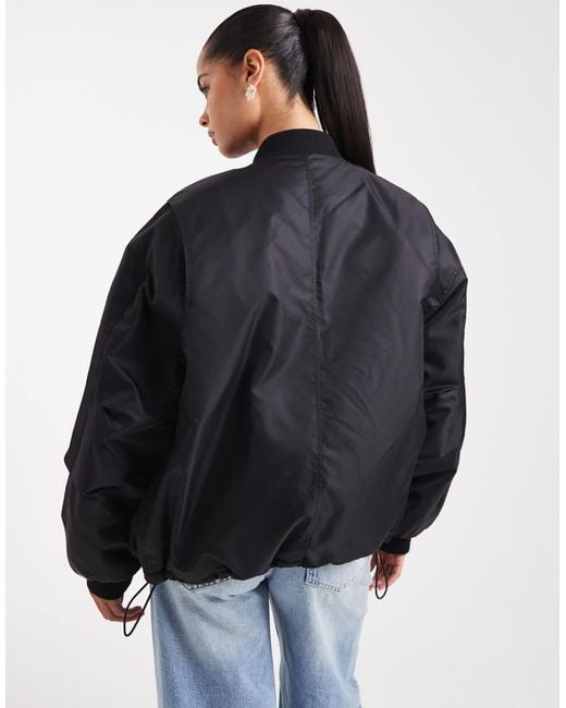 ASOS Black Oversized Bomber Jacket