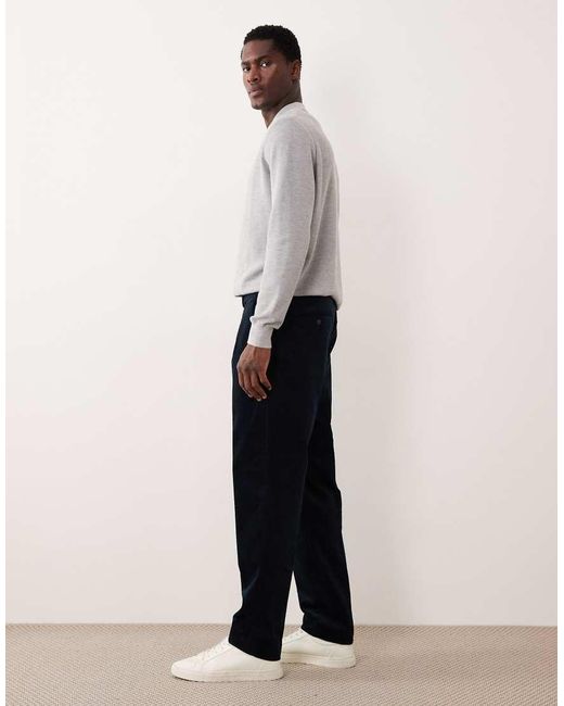 SELECTED Blue Cord Straight Leg Trousers for men