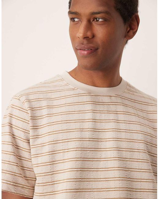 SELECTED Natural Seersucker T-shirt for men