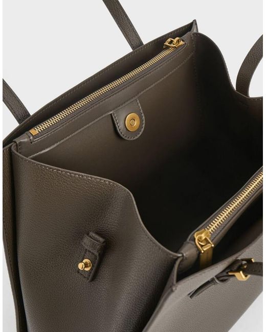 Charles & Keith Brown Sansa Tote Bag