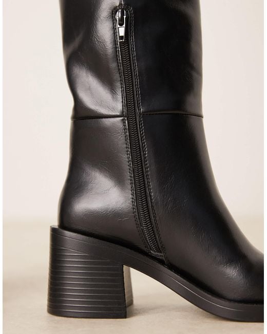 ASOS Natural Curve Campbell Chunky Heeled Knee Boots