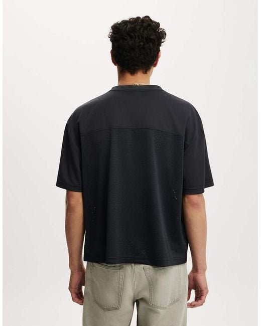 Cotton On Black Football Jersey for men
