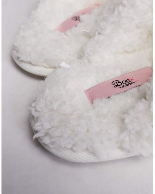 Boux Avenue White Bow Mules