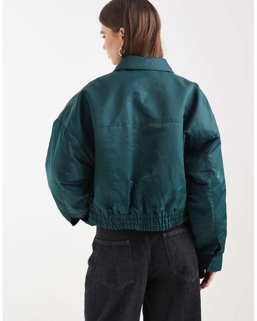 ASOS Blue Nylon Bomber Jacket