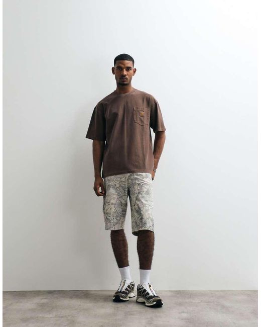 Carhartt Brown Loose Pocket T-shirt for men