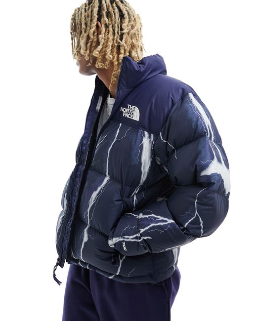 96 retro nuptse - doudoune imprimé éclair The North Face pour homme en coloris Blue