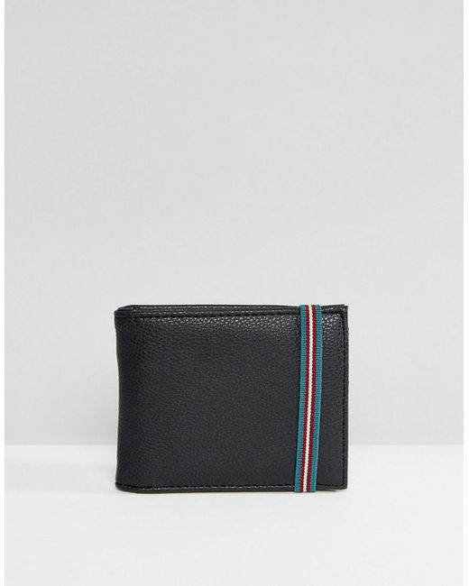New Look Wallet With Elastic Strap In Black for men
