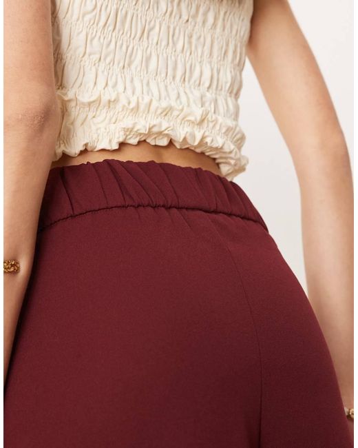 JDY Tall Red Button Detail Wide Leg Dad Trousers