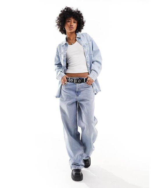 Noisy May Blue Denim Shacket