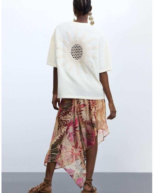 Desigual White Short Sleeve Knit T-Shirt