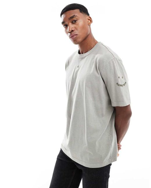 Paul Smith Gray Happy Logo Print T-shirt for men