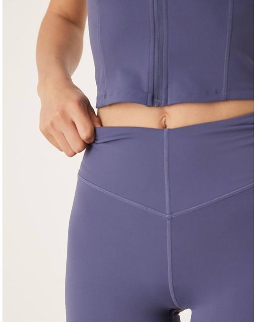 Pantalones Cortos Azules De Talle Alto Con Cinturilla De Pico Skinluxe De Tala de color Blue
