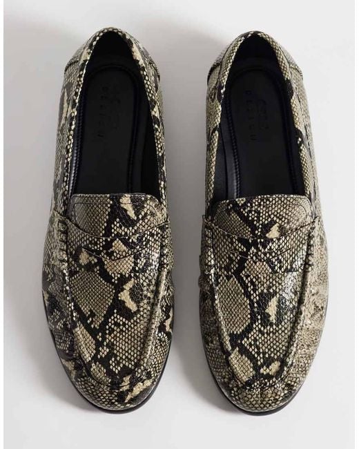ASOS Multicolor Penny Loafer With Ruching for men