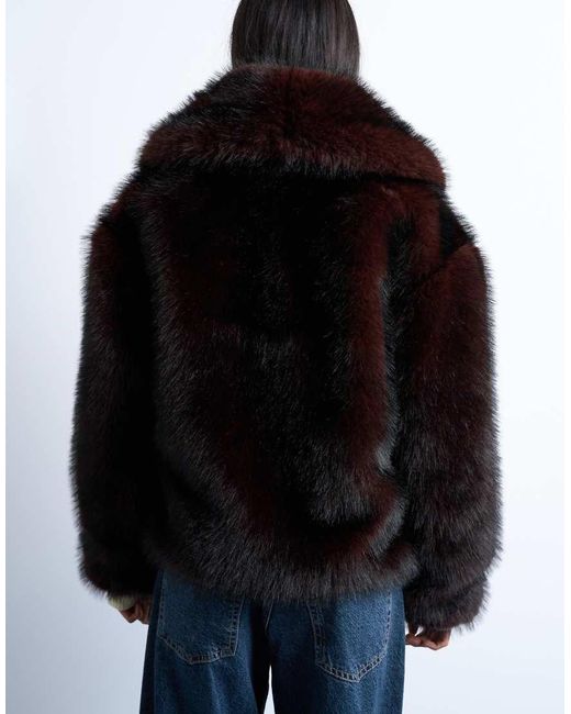 Cappotto Squadrato Bordeaux Scuro di TOPSHOP in Blue