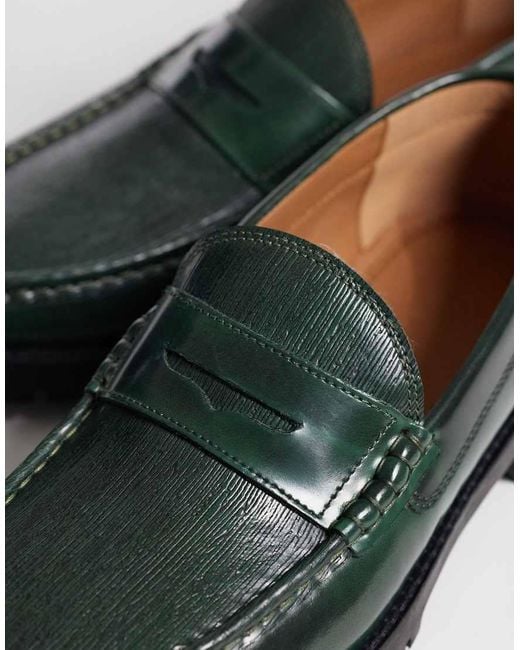 ASOS Green Penny Loafers for men