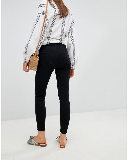 new look black high waisted skinny jeans