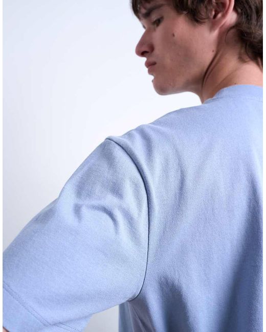 Topman Blue Relaxed Fit T-Shirt for men