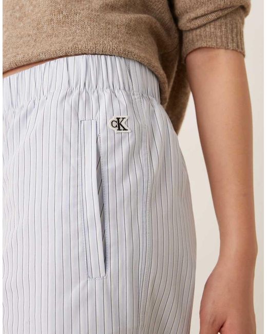 Calvin Klein Natural Cotton Poplin Pull On Trouser With Elasticated Waist