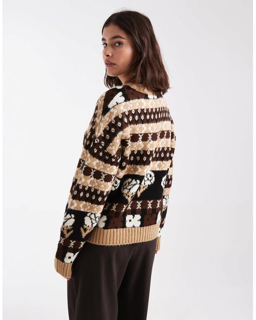 ASOS Black Fairisle Patterned Jumper