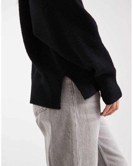 ASOS Black Oversized Super Soft V Neck Jumper