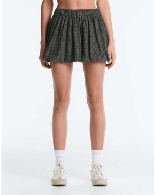 Oysho White Compressive Checked Balloon Skirt