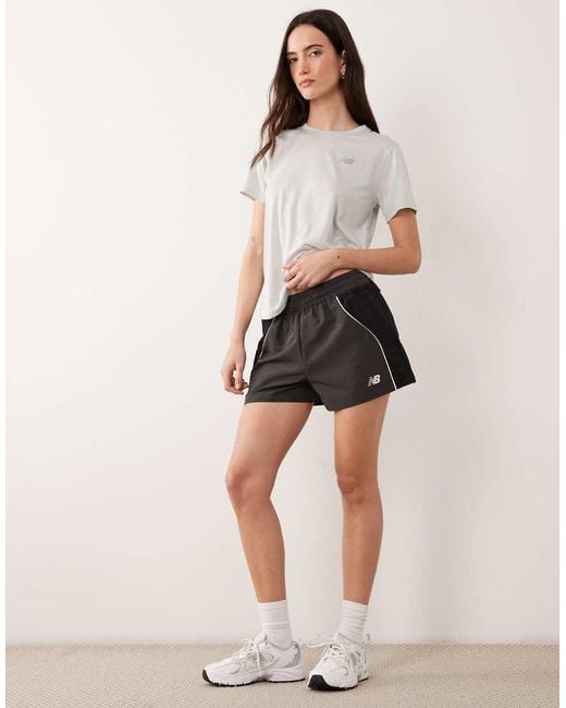 New Balance White Trackside Woven Short
