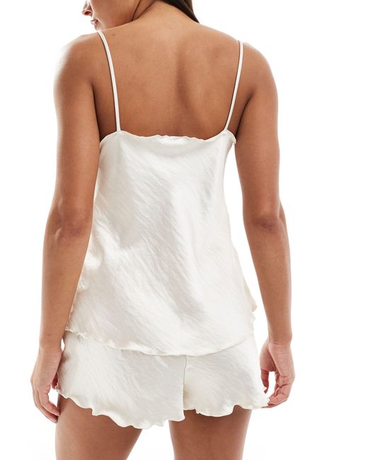 4th & Reckless White Riri Embroidered Pyjama Cami Top