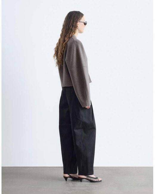 & Other Stories Gray Wool Blend Short Jacket With Stand Collar