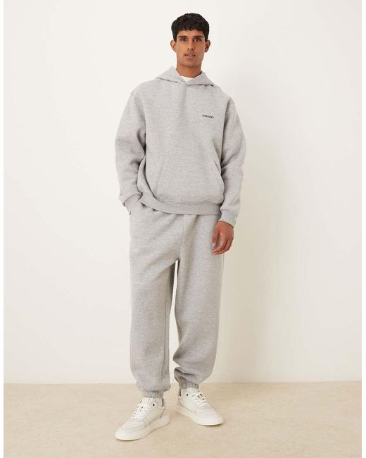 Sudadera Gris Jaspeado Holgada Con Capucha Y Estampado En El Pecho De (Parte De Un Conjunto) ASOS de hombre de color Gray