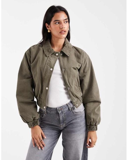 ASOS Brown Denim Bomber Jacket