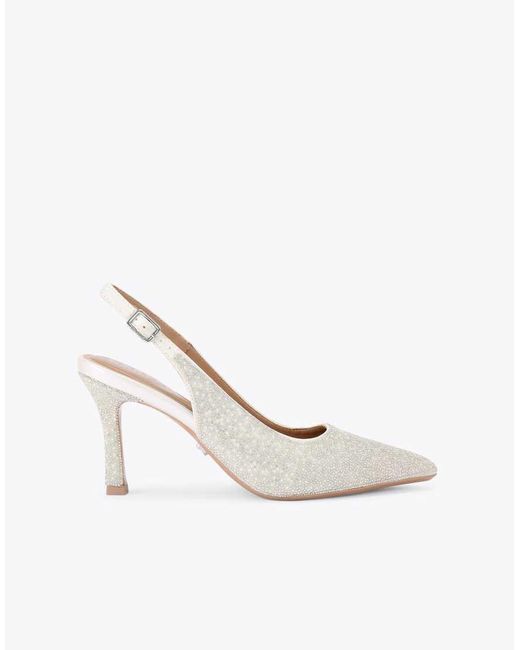 Carvela Kurt Geiger White Corletta Sling Court Heeled Shoes