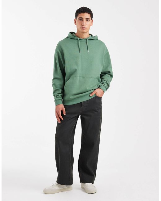 ASOS – basic-kapuzenpullover mit relaxed fit in Green für Herren