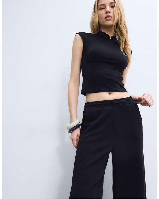 Stradivarius Black Flare Sweatpants