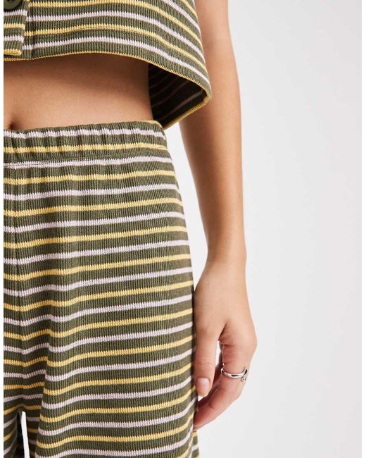 Miss Selfridge Multicolor Premium Rib Knit Wide Leg Pants