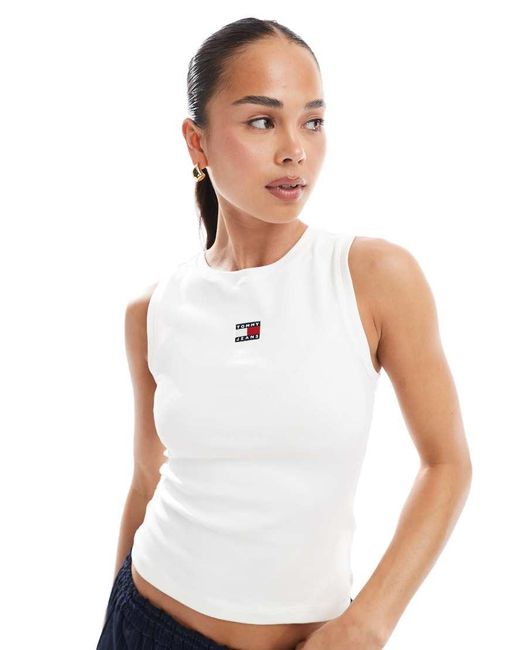 Tommy Hilfiger Smalle Tanktop in het White