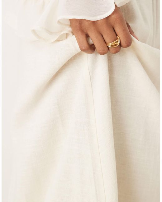 ASOS Natural Linen Blend A-line Maxi Skirt