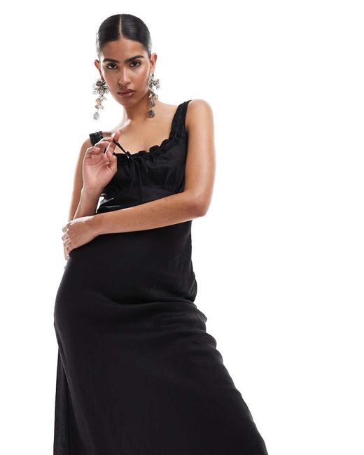 Forever New Black Ruched Bust Midaxi Dress