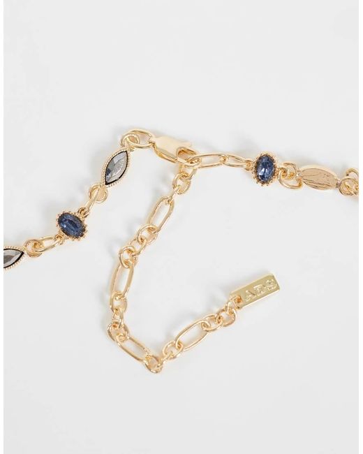ASOS Natural Stationed And Charcoal Crystal Necklace for men