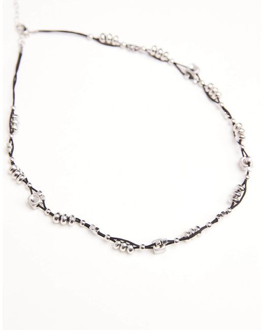 Collier en cordelette noire et perles carrées ASOS pour homme en coloris Multicolor
