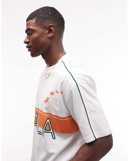 ASOS White Oversized T-Shirt With Italy Football Graphic for men