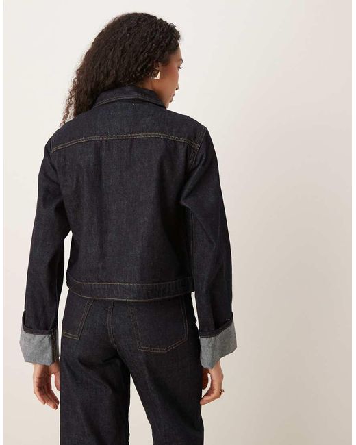 JJXX Denim Jack Met Omgeslagen Detail in het Black