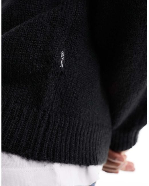 Only & Sons – oversize-strickpullover in Black für Herren