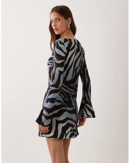 Mango White Sheer Long Sleeve Mini Dress