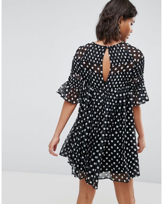 spot smock dress