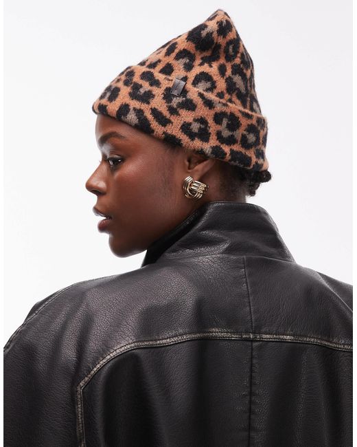 AllSaints Brown Brushed Beanie