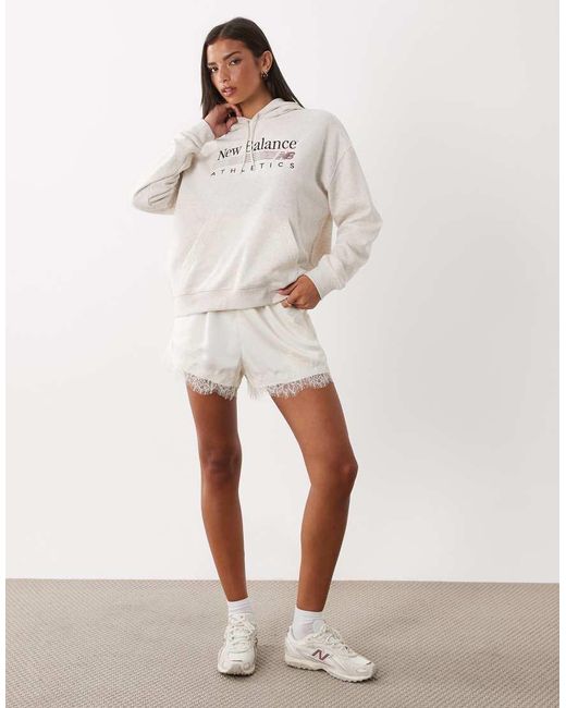 New Balance White Trackside French Terry Hoodie