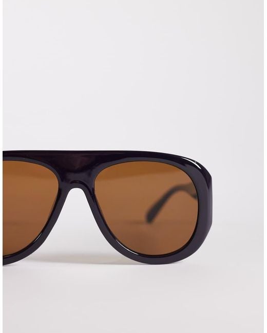 Kaiia Multicolor Exclusive Chunky Tan Lens Aviator Sunglasses