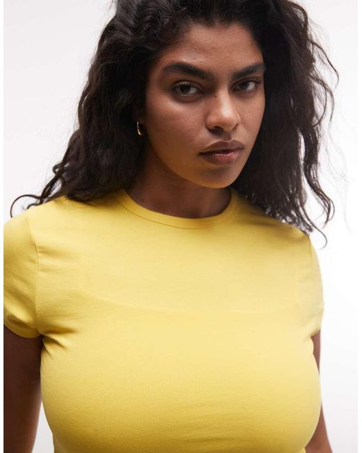 Collusion Yellow Plus Fitted Cap Sleeve T-Shirt